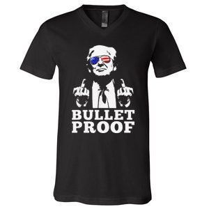 Bulletproof 2024 Presidential Candidate 45 V-Neck T-Shirt