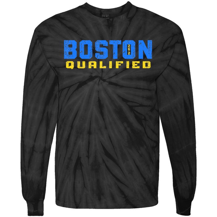 Boston 26.2 Qualified Runner In Training Qualifier Tie-Dye Long Sleeve Shirt