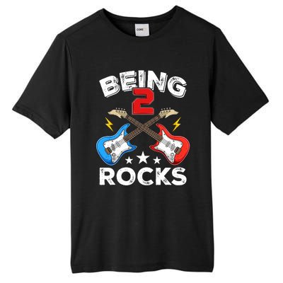 Being 2 Rocks Guitar Funny 2nd Birthday Boy Tall Fusion ChromaSoft Performance T-Shirt