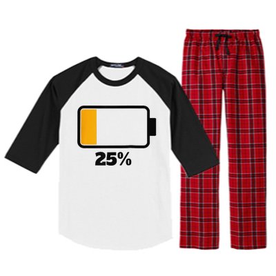 Battery 25 Remaining Battery Dead Battery Low Raglan Baseball Raglan Sleeve Pajama Set