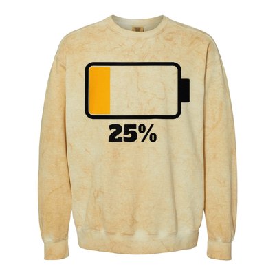 Battery 25 Remaining Battery Dead Battery Low Raglan Baseball Colorblast Crewneck Sweatshirt