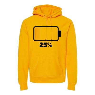 Battery 25 Remaining Battery Dead Battery Low Raglan Baseball Premium Hoodie