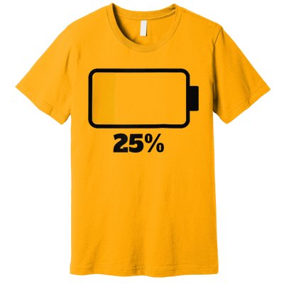 Battery 25 Remaining Battery Dead Battery Low Raglan Baseball Premium T-Shirt