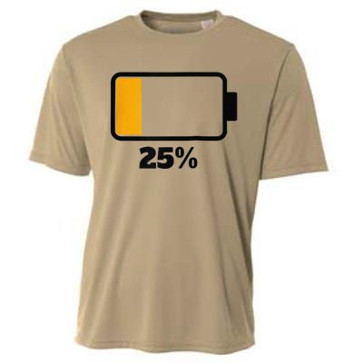 Battery 25 Remaining Battery Dead Battery Low Raglan Baseball Cooling Performance Crew T-Shirt