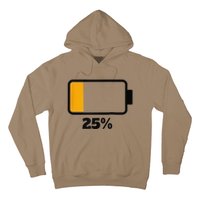 Battery 25 Remaining Battery Dead Battery Low Raglan Baseball Hoodie