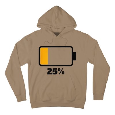 Battery 25 Remaining Battery Dead Battery Low Raglan Baseball Hoodie