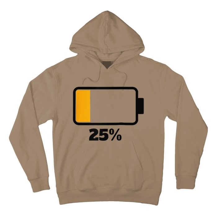 Battery 25 Remaining Battery Dead Battery Low Raglan Baseball Hoodie