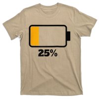 Battery 25 Remaining Battery Dead Battery Low Raglan Baseball T-Shirt