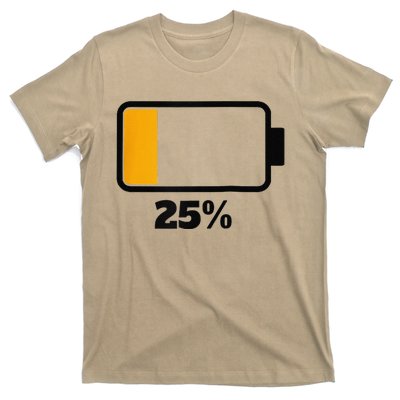 Battery 25 Remaining Battery Dead Battery Low Raglan Baseball T-Shirt