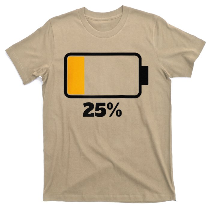 Battery 25 Remaining Battery Dead Battery Low Raglan Baseball T-Shirt