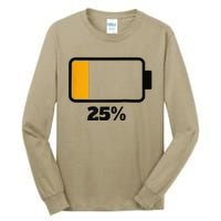 Battery 25 Remaining Battery Dead Battery Low Raglan Baseball Tall Long Sleeve T-Shirt