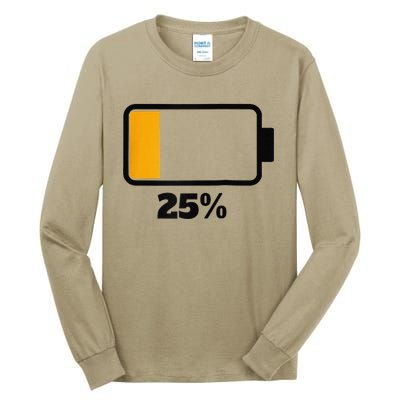 Battery 25 Remaining Battery Dead Battery Low Raglan Baseball Tall Long Sleeve T-Shirt