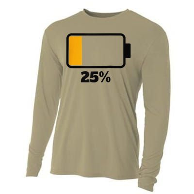 Battery 25 Remaining Battery Dead Battery Low Raglan Baseball Cooling Performance Long Sleeve Crew