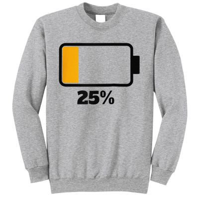 Battery 25 Remaining Battery Dead Battery Low Raglan Baseball Sweatshirt