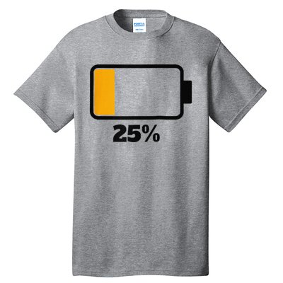 Battery 25 Remaining Battery Dead Battery Low Raglan Baseball Tall T-Shirt