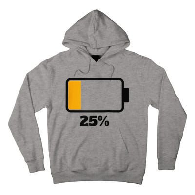 Battery 25 Remaining Battery Dead Battery Low Raglan Baseball Tall Hoodie