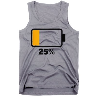 Battery 25 Remaining Battery Dead Battery Low Raglan Baseball Tank Top