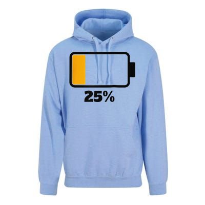 Battery 25 Remaining Battery Dead Battery Low Raglan Baseball Unisex Surf Hoodie