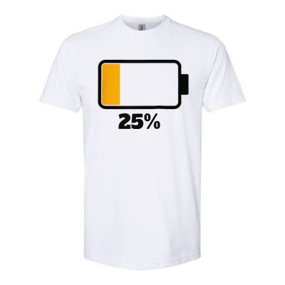 Battery 25 Remaining Battery Dead Battery Low Raglan Baseball Softstyle CVC T-Shirt