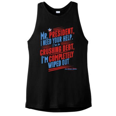 Biden 2024 Rally Lines Election Patriotic Political Humor Gift Ladies PosiCharge Tri-Blend Wicking Tank