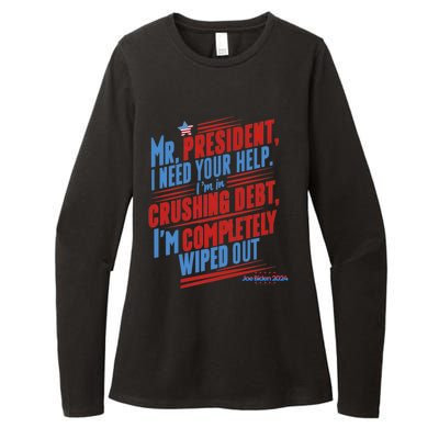 Biden 2024 Rally Lines Election Patriotic Political Humor Gift Womens CVC Long Sleeve Shirt