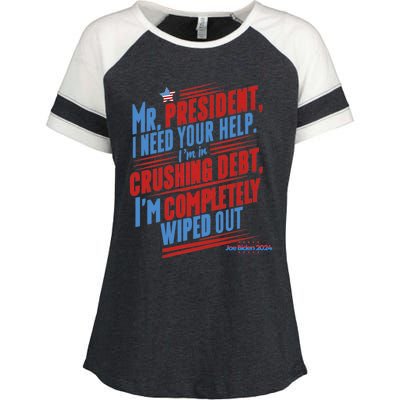 Biden 2024 Rally Lines Election Patriotic Political Humor Gift Enza Ladies Jersey Colorblock Tee