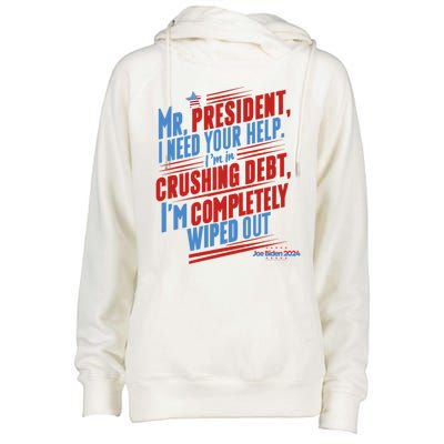 Biden 2024 Rally Lines Election Patriotic Political Humor Gift Womens Funnel Neck Pullover Hood