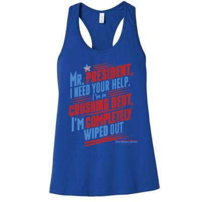 Biden 2024 Rally Lines Election Patriotic Political Humor Gift Women's Racerback Tank