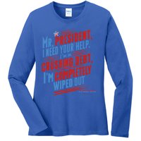 Biden 2024 Rally Lines Election Patriotic Political Humor Gift Ladies Long Sleeve Shirt