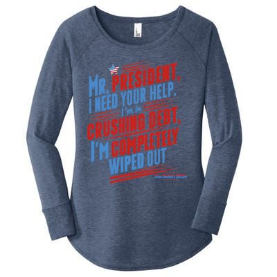 Biden 2024 Rally Lines Election Patriotic Political Humor Gift Women's Perfect Tri Tunic Long Sleeve Shirt