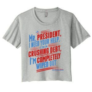 Biden 2024 Rally Lines Election Patriotic Political Humor Gift Women's Crop Top Tee