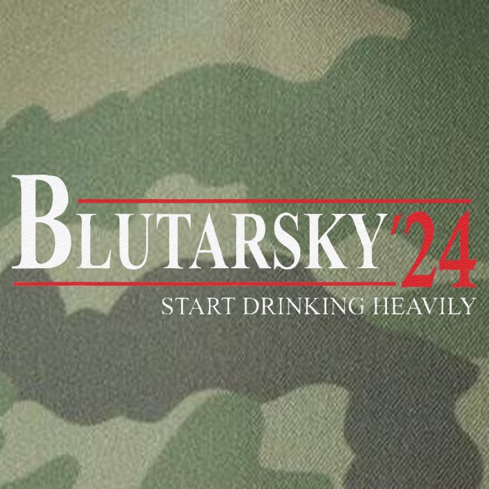 Blutarsky 2024 Start Drinking Heavily Funny Political Legacy Tie Dye Trucker Hat