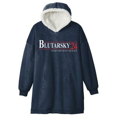 Blutarsky 2024 Start Drinking Heavily Funny Political Hooded Wearable Blanket