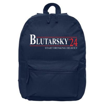 Blutarsky 2024 Start Drinking Heavily Funny Political 16 in Basic Backpack