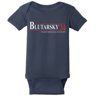 Blutarsky 2024 Start Drinking Heavily Funny Political Baby Bodysuit