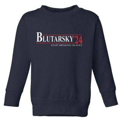 Blutarsky 2024 Start Drinking Heavily Funny Political Toddler Sweatshirt