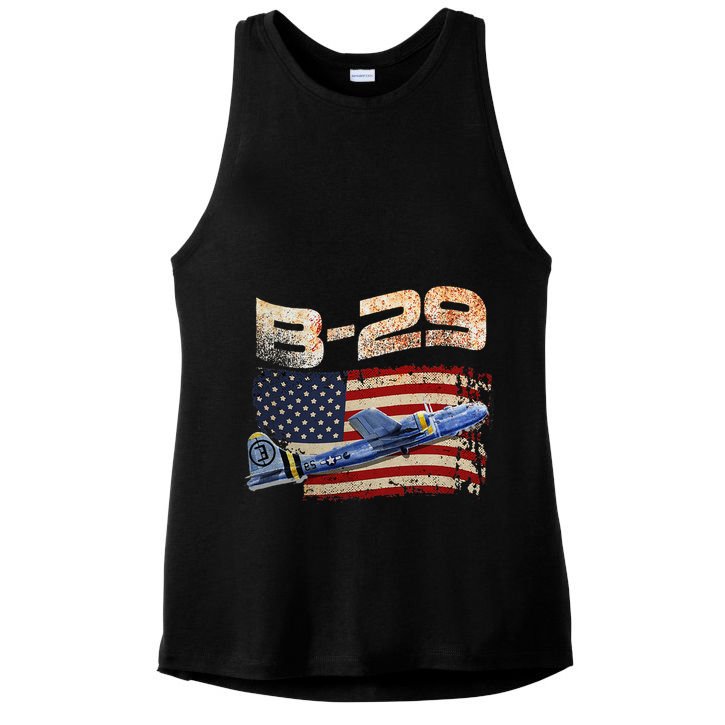 B 29 Superfortress Bomber Airplane Pilot Gifts World War II Ladies PosiCharge Tri-Blend Wicking Tank