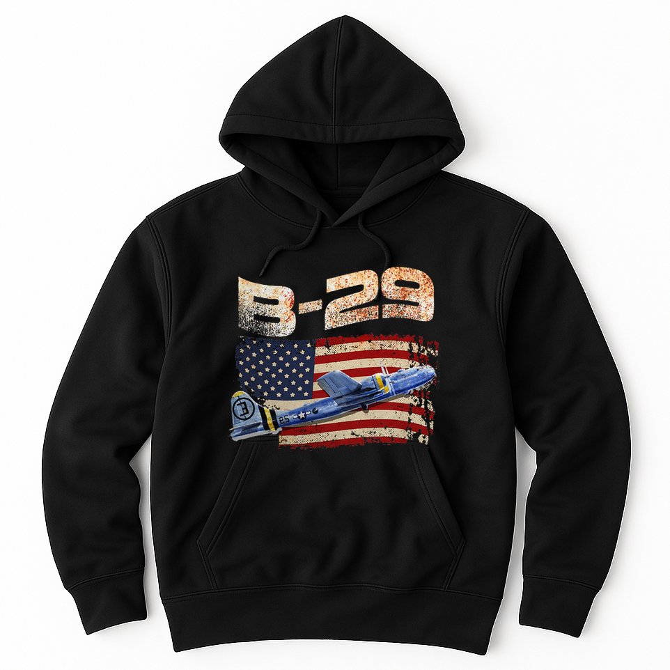 B 29 Superfortress Bomber Airplane Pilot Gifts World War II Hoodie