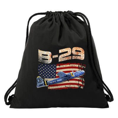 B 29 Superfortress Bomber Airplane Pilot Gifts World War II Drawstring Bag