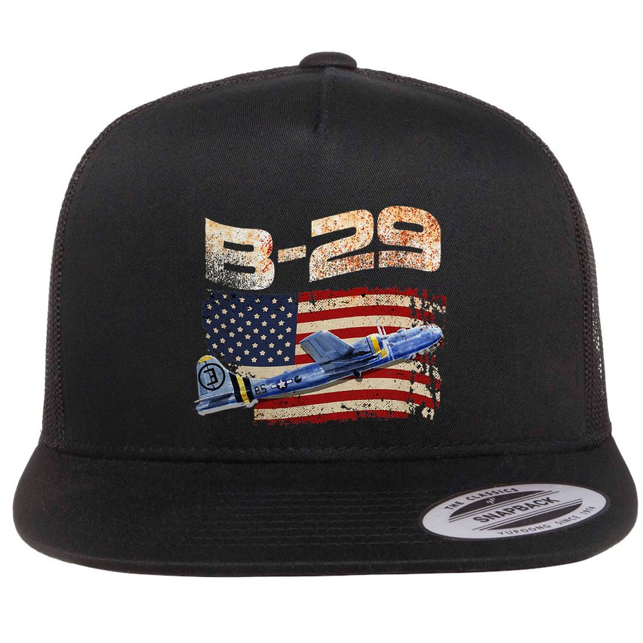 B 29 Superfortress Bomber Airplane Pilot Gifts World War II Flat Bill Trucker Hat