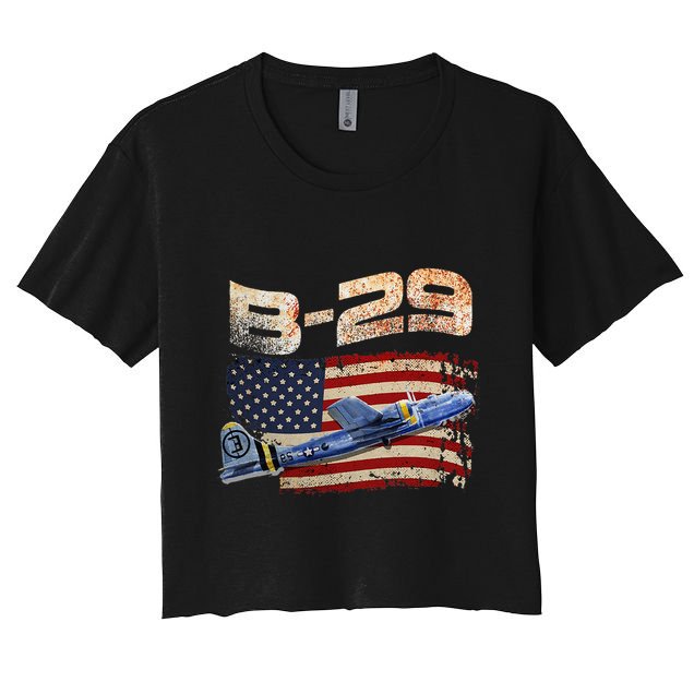 B 29 Superfortress Bomber Airplane Pilot Gifts World War II Crop Top