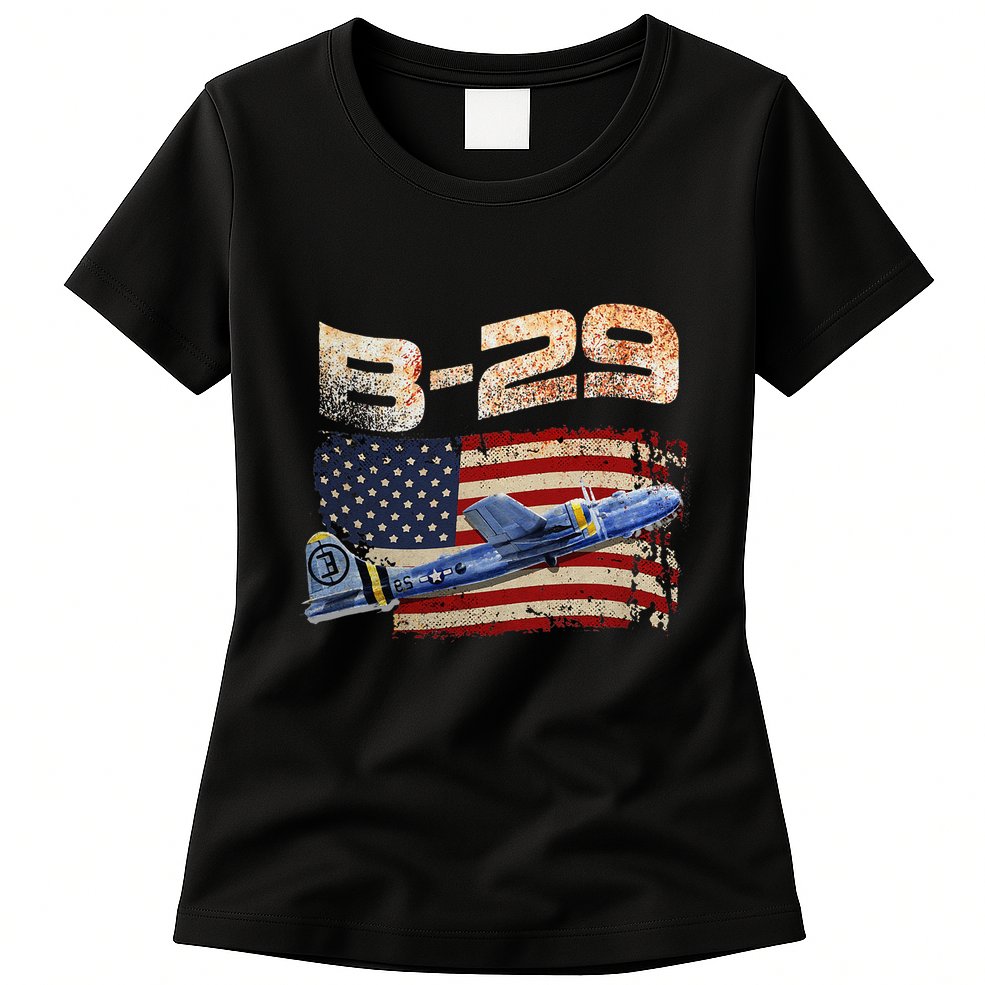 B 29 Superfortress Bomber Airplane Pilot Gifts World War II Womens T-Shirt