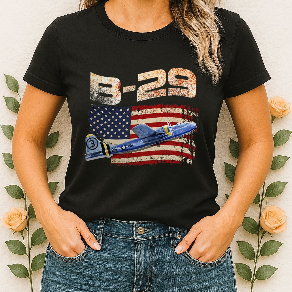 B 29 Superfortress Bomber Airplane Pilot Gifts World War II Womens T-Shirt