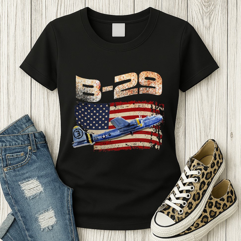 B 29 Superfortress Bomber Airplane Pilot Gifts World War II Womens T-Shirt