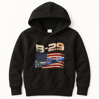 B 29 Superfortress Bomber Airplane Pilot Gifts World War II Kids Hoodie