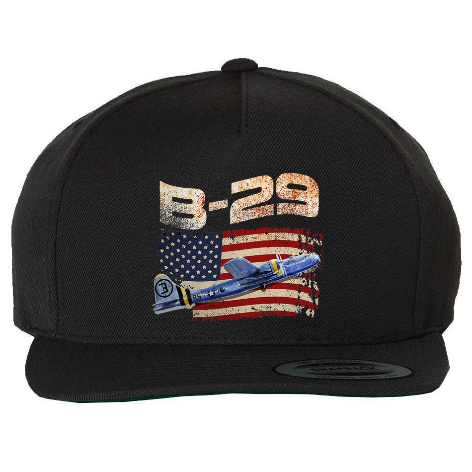 B 29 Superfortress Bomber Airplane Pilot Gifts World War II Wool Snapback Cap