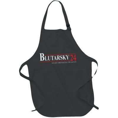 Blutarsky 2024 Start Drinking Heavily Funny Full-Length Apron With Pockets