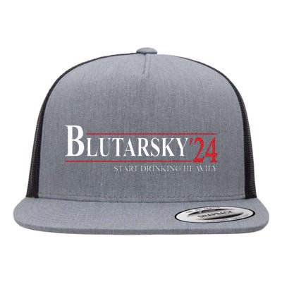 Blutarsky 2024 Start Drinking Heavily Funny Flat Bill Trucker Hat