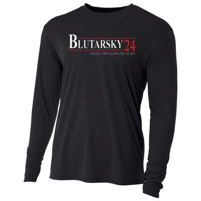 Blutarsky 2024 Start Drinking Heavily Funny Cooling Performance Long Sleeve Crew