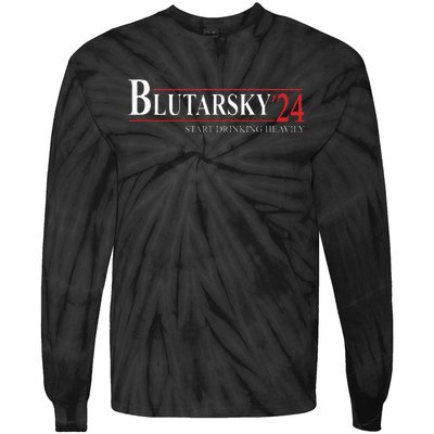 Blutarsky 2024 Start Drinking Heavily Funny Tie-Dye Long Sleeve Shirt